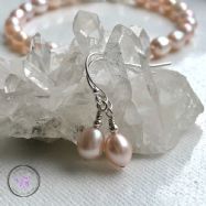 Pink Pearl Silver Earrings
